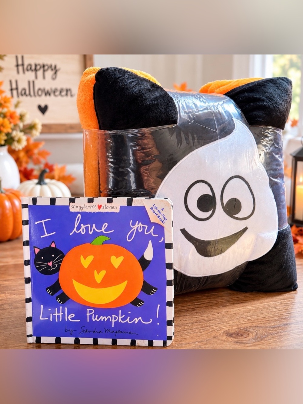 Snuggle-Me Stories I love you little pumpkin & Blanket Throw Pillow Gift Set NWT